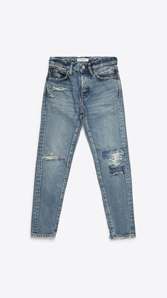 Moussy 2024 Vintage mid rise tapered jeans distressed ripped button fly size 27